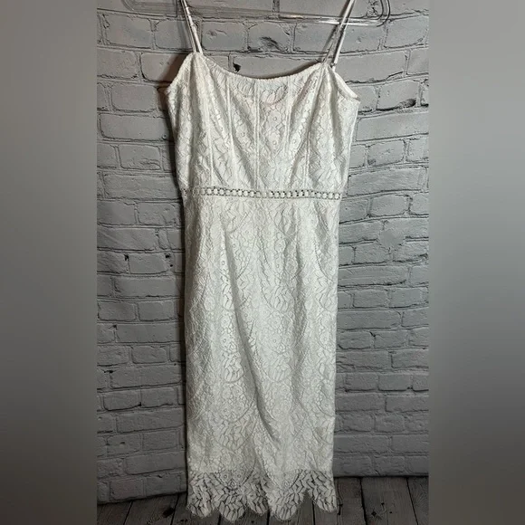 Anthropologie | Dresses | Saylor White Lace Midi Dress | Poshmark